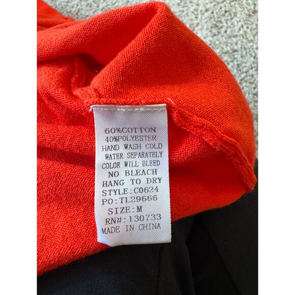 NWT - UMGEE Tangerine Ruffle Sleeve sweater, Red/Orange, festive & fun!! medium - Picture 10 of 11